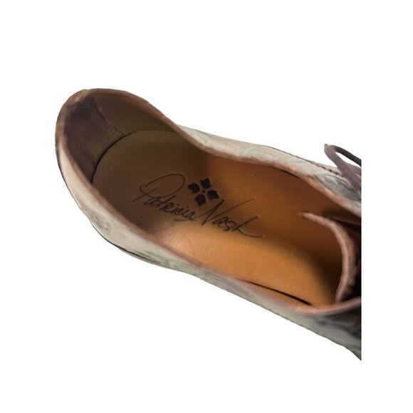 Patricia Nash Silvio Lace-Up Oxford Flats Bark Leaves Size 7 M - Picture 6 of 7
